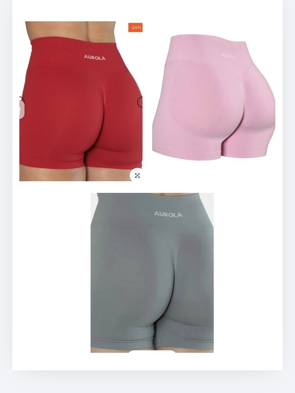Seamless High-Waist Women’s Shorts — Red, Pink, Gray